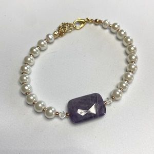 Amethyst and pearl bracelet